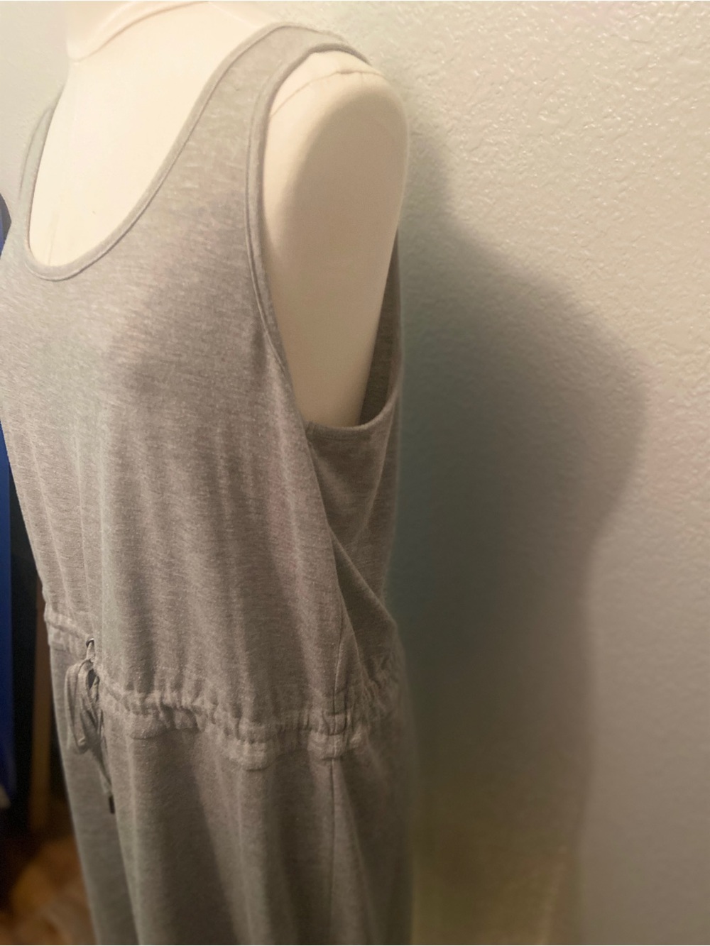 Casual Sleeveless Drawstring Waist Dress - Light Gray activewear - Picture 6 of 10